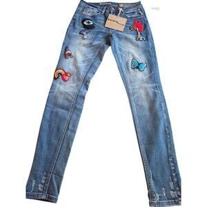 Rocks & Indigo Embroidered Patch Skinny Jeans 6/27